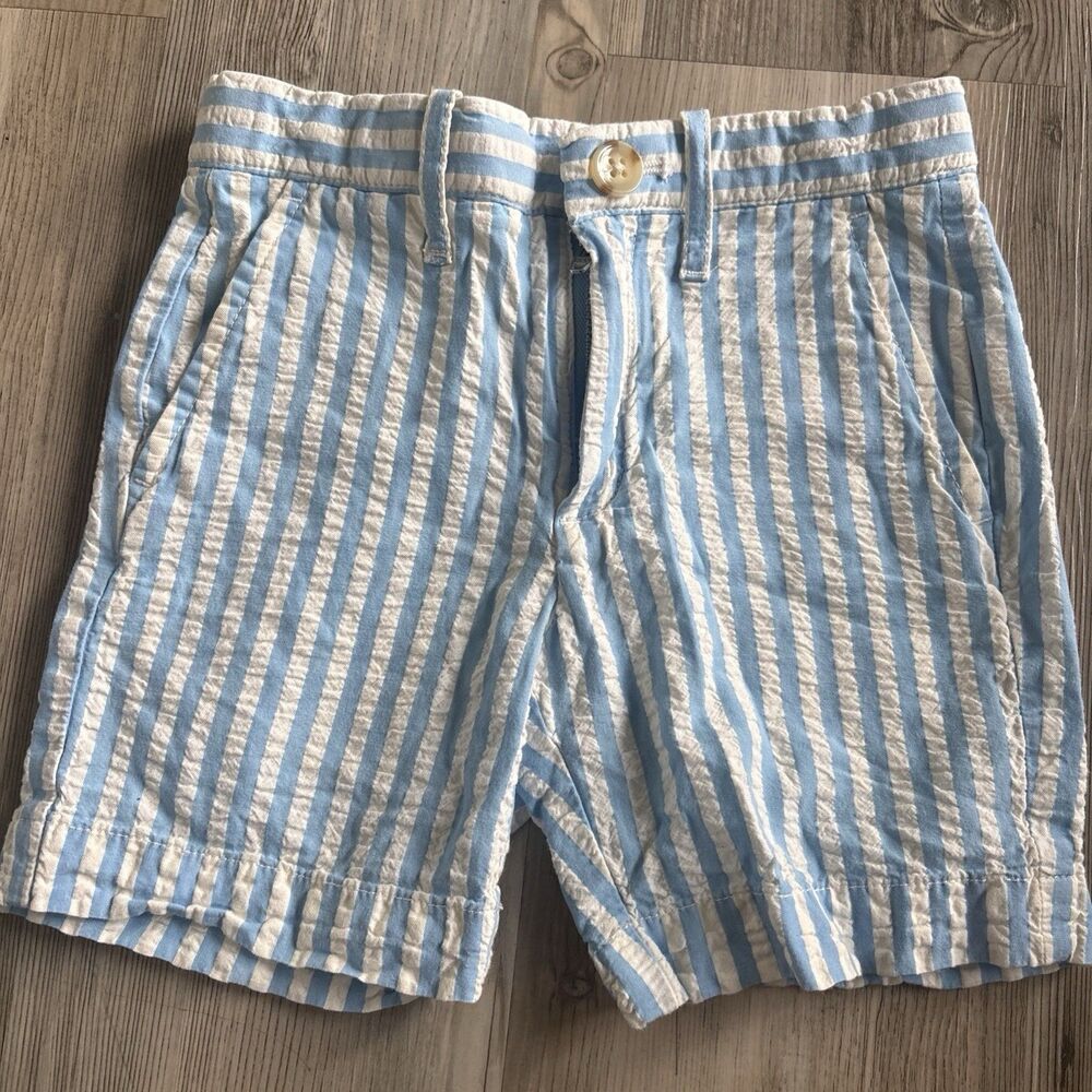 J.Crew Crewcuts $50 Stanton Seersucker Preppy Shorts Coastal Nautical Toddler  3